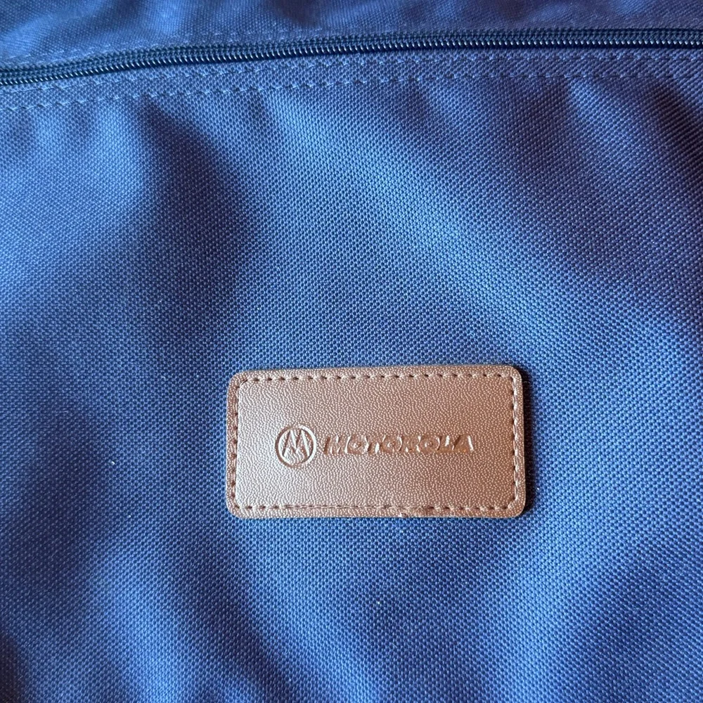 Vintage Motorola Cell Phones Blue Men’s Laptop Briefcase Attaché Bag MINTY Promo